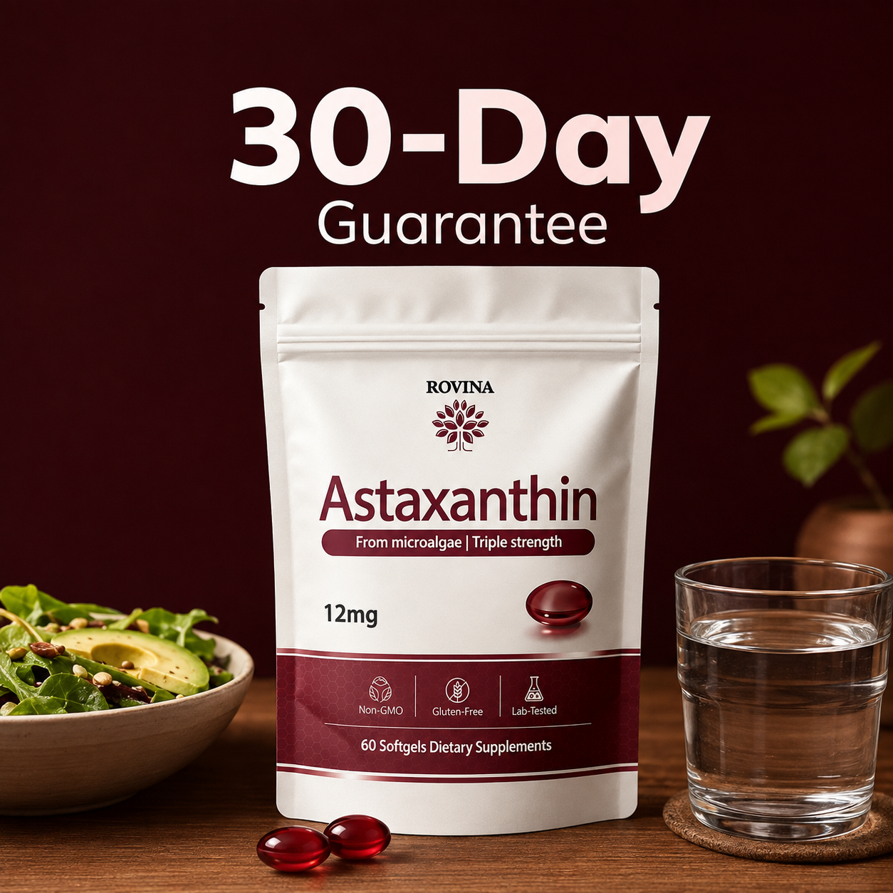 Rovina Astaxanthin - Nature’s Most Powerful Antioxidant for Whole Body Support & Cellular Protection